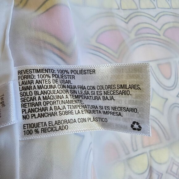 Genuine Kids OshKosh Girls 2T Multicolor Dress Geometric Pattern Pink Yellow - Picture 7 of 8